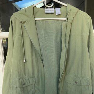 Alfred Dunner Sage Green Spring/Fall Coat with Hood 12P
